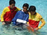 RESCUES, INITIATIVE TEST, 3
Filipino rescuers assist an injured swimmer onto the beach 20